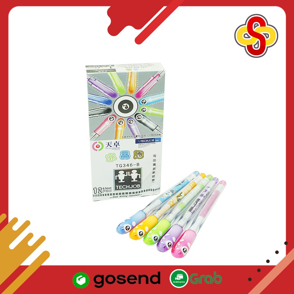 

Pulpen Gel Techjob TG346 0.5 mm - Hitam Isi 12 pcs