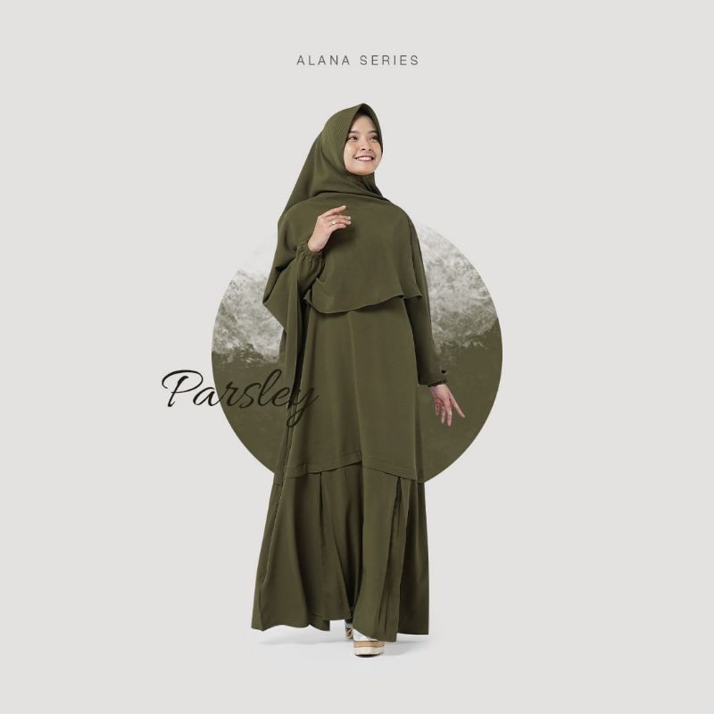 Set gamis khimar alana series parsley jamisesyari