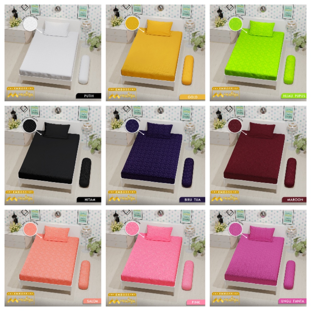Sprei Ukuran Single 90x200 Monalisa Polos Embos