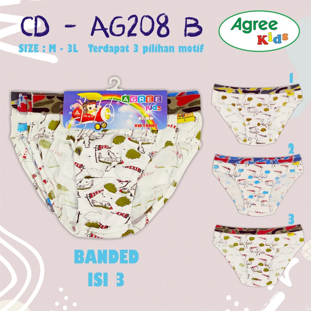 Agree Kids - Celana Dalam Anak Model Karet Boxer - CD AG 208 KL M-XXL - Pakaian Anak Laki-Laki - CD 