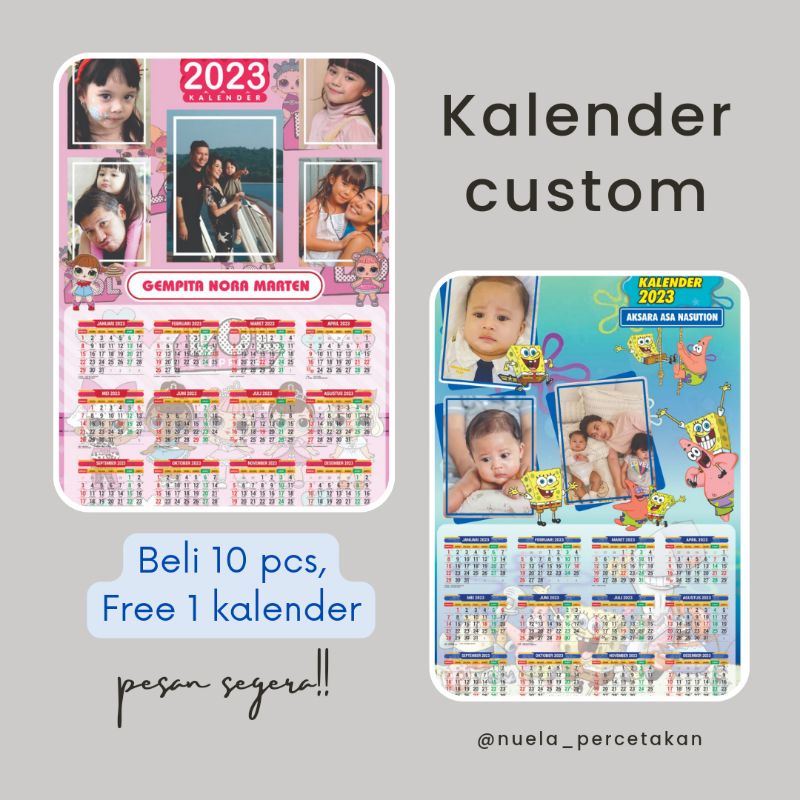 

Kalender Karakter Satuan Custom Foto