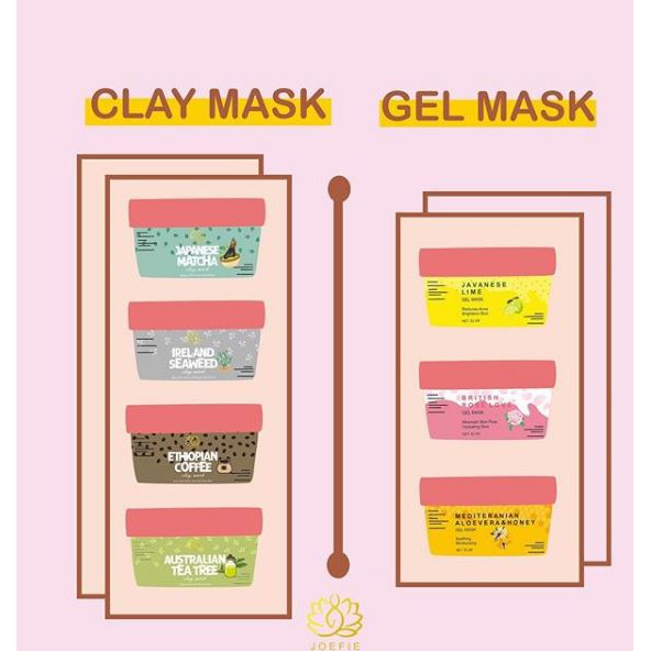 [BPOM] JOEFIE Petals Gel Clay Mask Masker Gel /Clay 50gram 100% Original Termurah