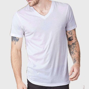 Kaos pria trendy tangan pendek Vneck SIZE L