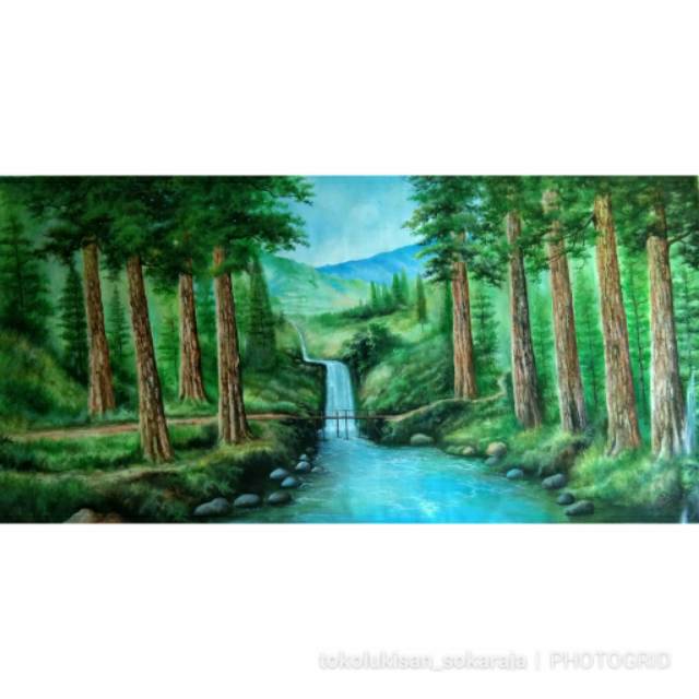 Gambar Pemandangan Air Terjun Tanpa Warna