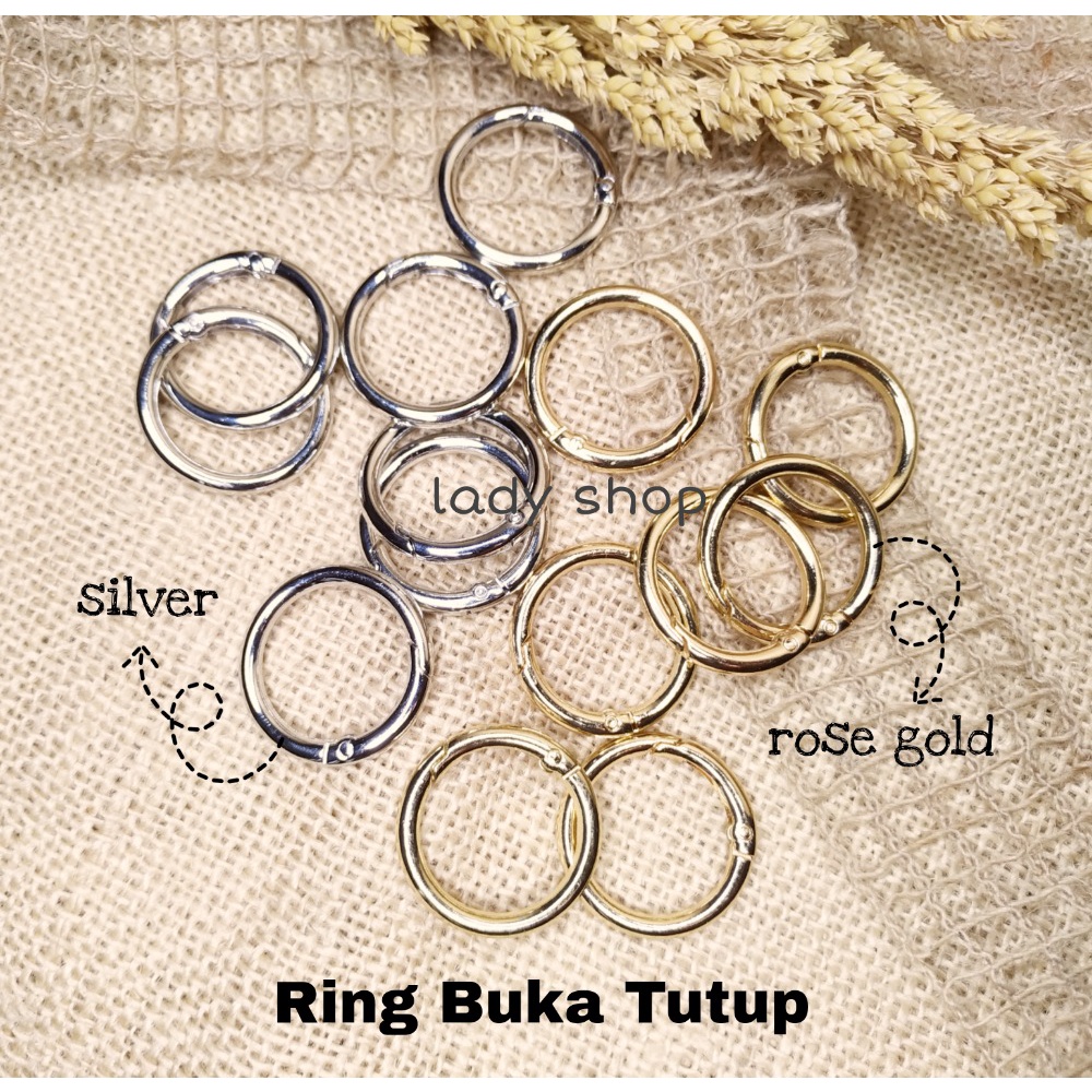 Aksesoris Tas Ring Bulat Buka Tutup Tebal ( 12 Pcs )