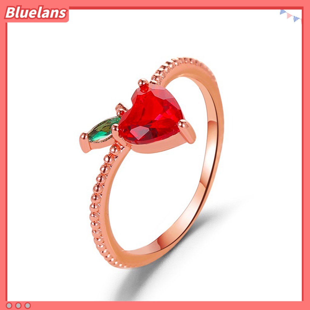 Bluelans Lovely Style Grape Apple Strawberry Cherry Design Ring Women Jewelry Ornaments