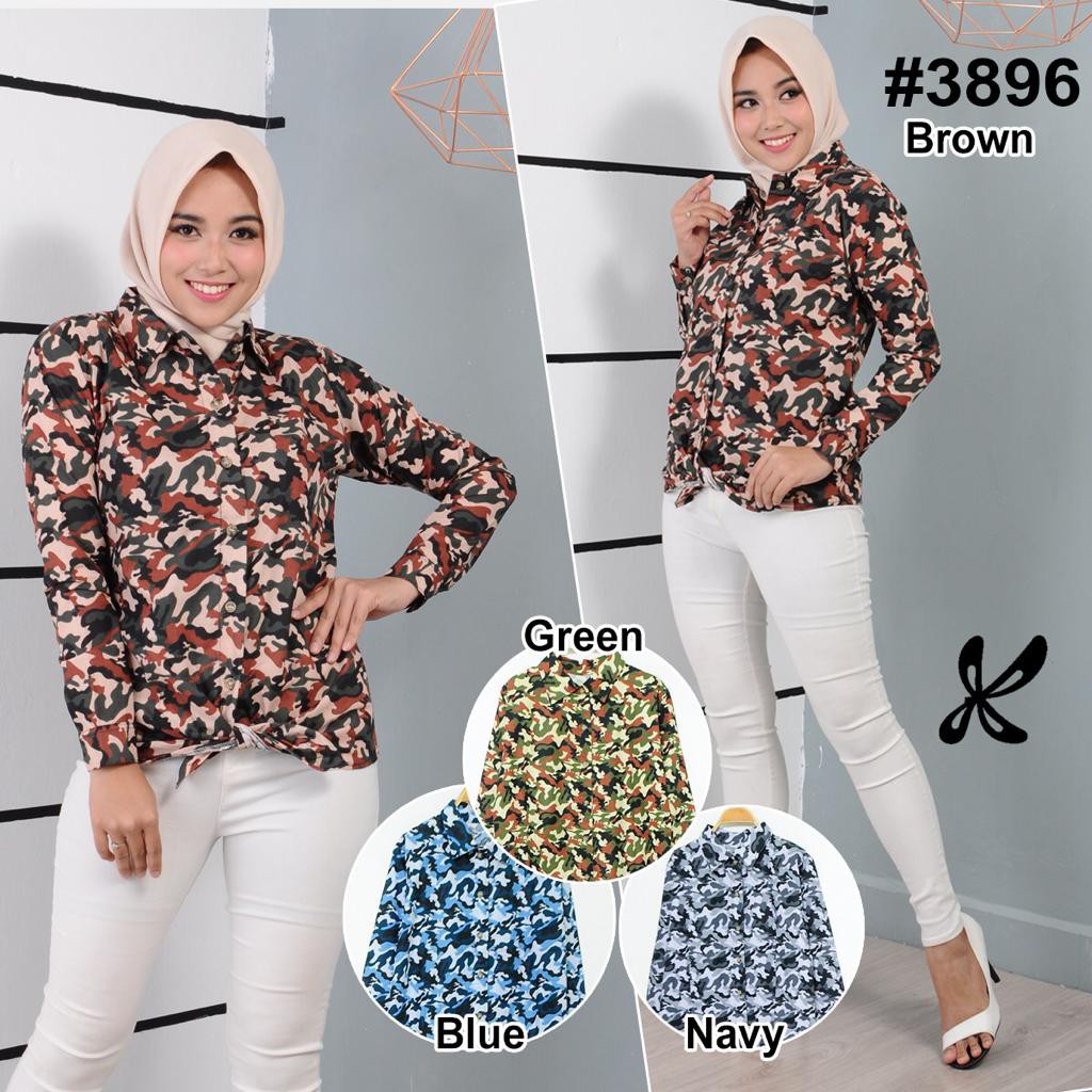 WNX - Kemeja Wanita Army 3895 / kemeja Army wanita / Kemeja Army Kekinian / Baju Army
