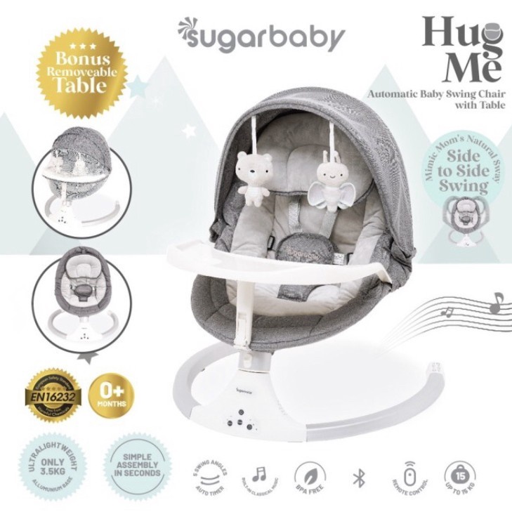 Sugar Baby Hug Me Automatic Baby Swing Chair With Table / Ayunan Bayi