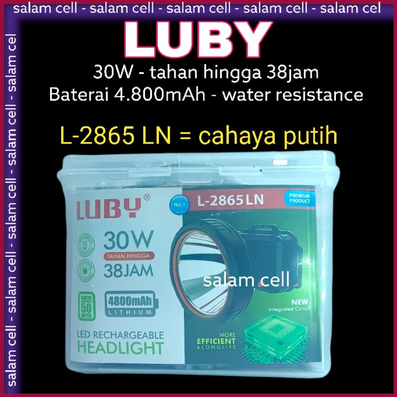 Senter Kepala LUBY 30W Baterai 4.800MaH Nyala Kuning Original