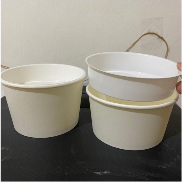 PAKET Paperbowl + Inner Tray Paper Bowl / Inner Tray 650ml atau 800ml