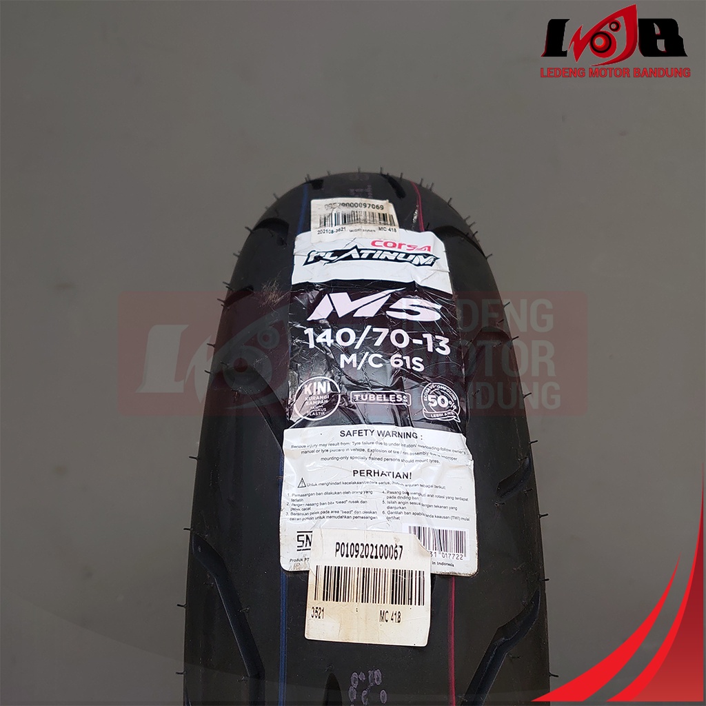 CORSA 140/70-13 Platinum M5 Ban Luar Motor NMAX ADV Tubeless Rear Big Matic