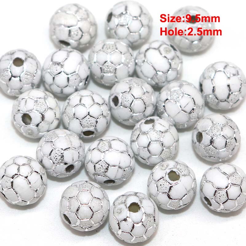 20Pcs Manik-Manik Bola Sepak / Rugby / Basket Bahan Akrilik Untuk Membuat Perhiasan