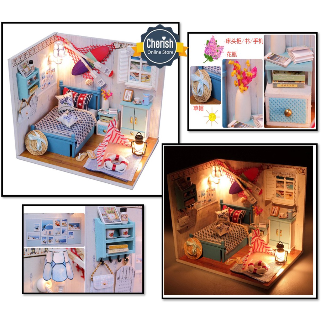 DIY Miniatur Rumah Boneka - Mainan Puzzle Furniture Interior Ruangan - M010