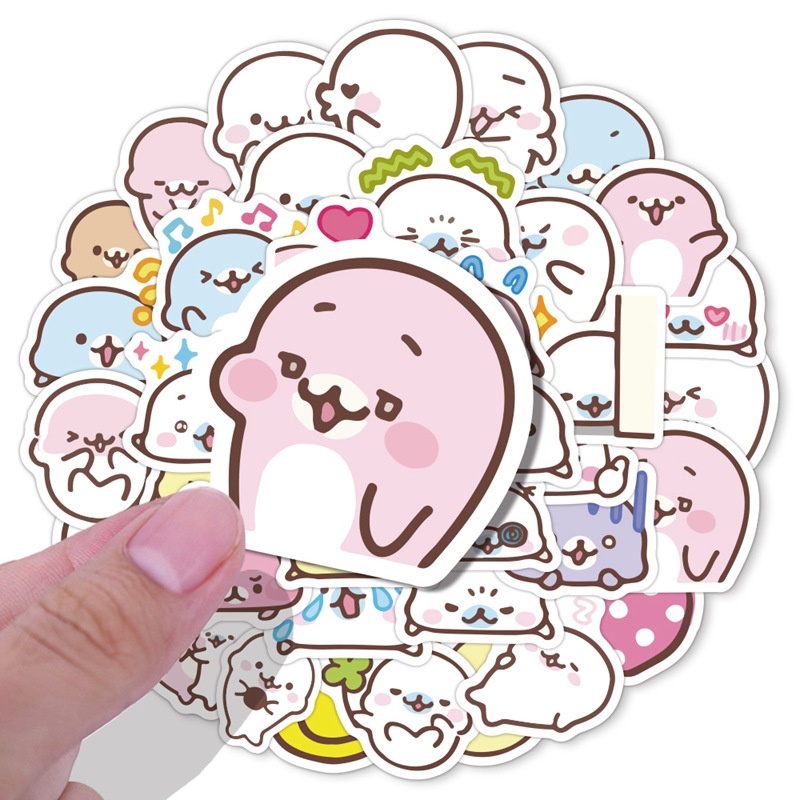 Mamegoma stiker lucu segel kecil Jurnal bahan Jepang Kartun ponsel case tangan Buku stiker Xiao Zhan