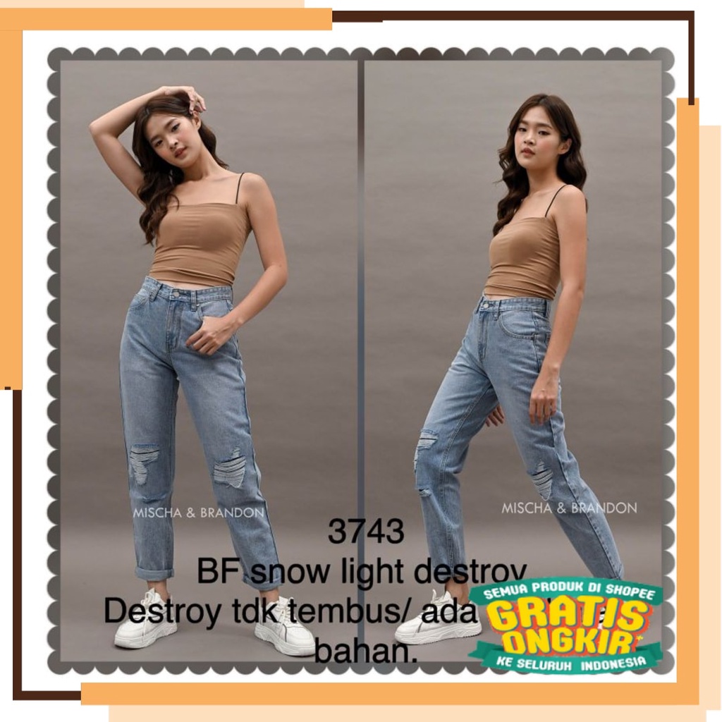 Hitam grey abu biru tua muda light blitz bio wash perempuan / M&B Jeans Celana Panjang Wanita Boyfri