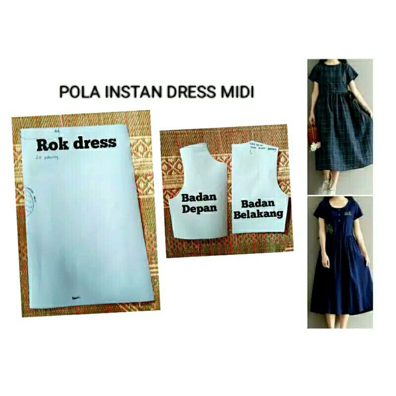 pola dress wanita