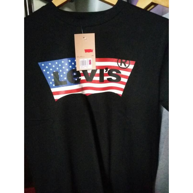 kaos levis original import hitam flag usa