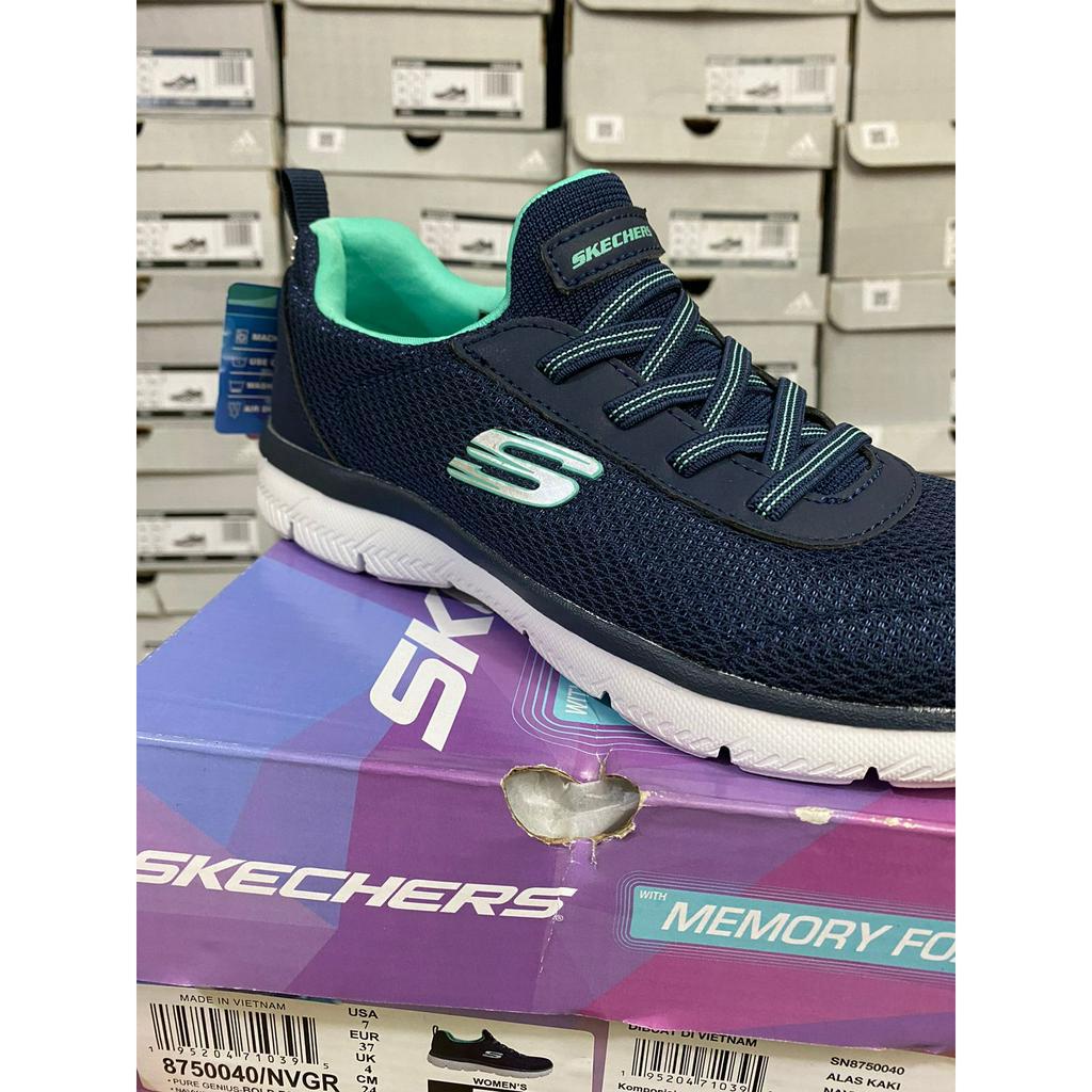 Skechers Pure Genius - Bold Forever Navy Green 8750040/NVGR Women's Shoes Original