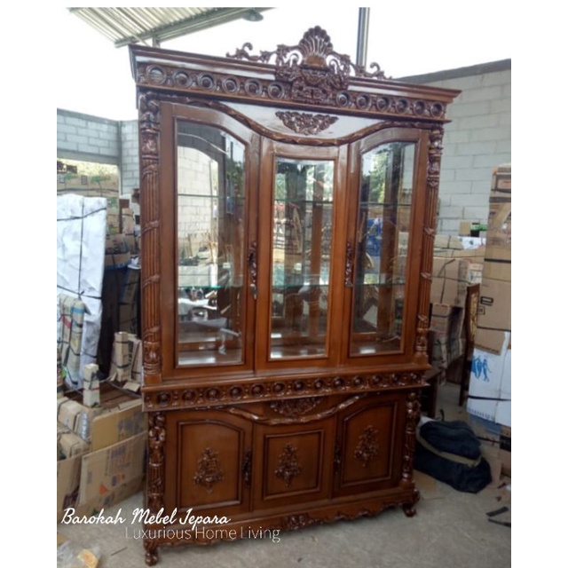 Almari hias pintu 3 kayu jati