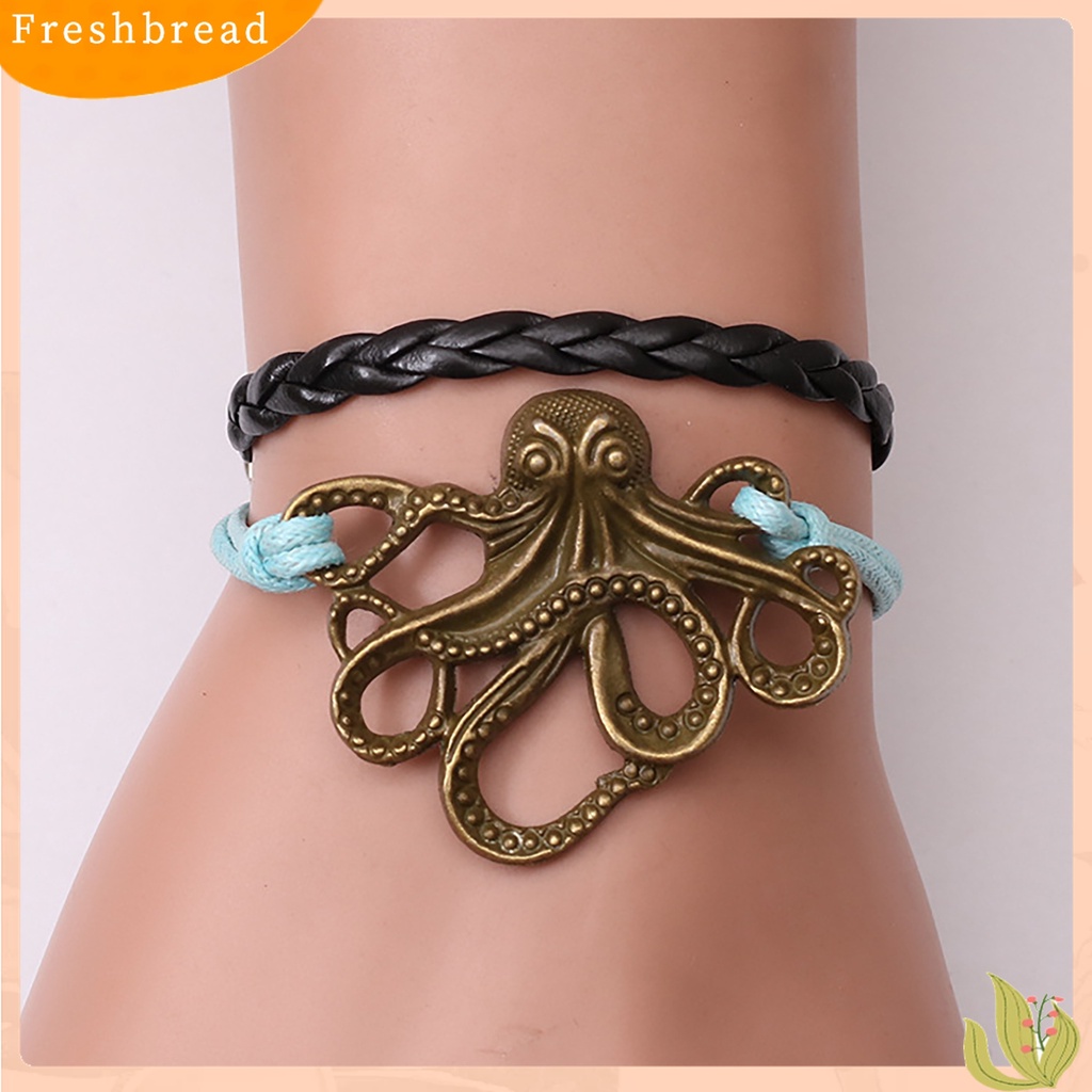 Terlaris Unisex Alloy Octopus Design Braided Bracelet Party Memorial Jewelry Accessories