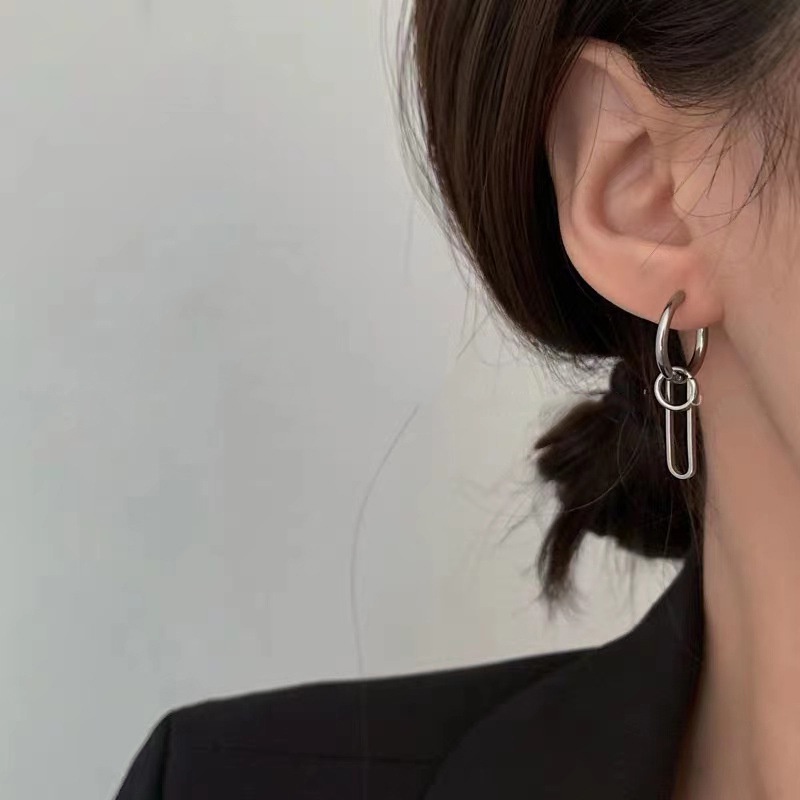 Anting Tusuk Gantung Desain Lingkaran Gaya Koreahip Hoppelajar Kreatif Untuk Wanita