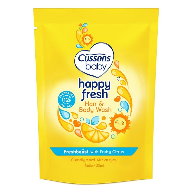 Cussons Baby Happy Fresh Hair &amp; Body Wash - Cussons Sabun Shampo Bayi Kemasan Isi Ulang 400ml