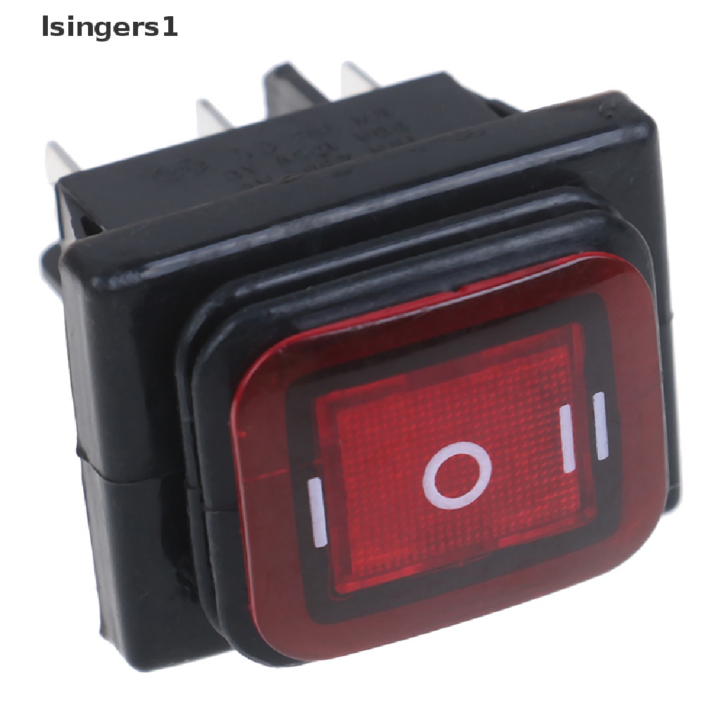 (lsingers1) 1pc Saklar Rocker Toggle 6-pin 30A / 250V 12V 220V Anti Air Dengan Lampu LED Untuk Perahu