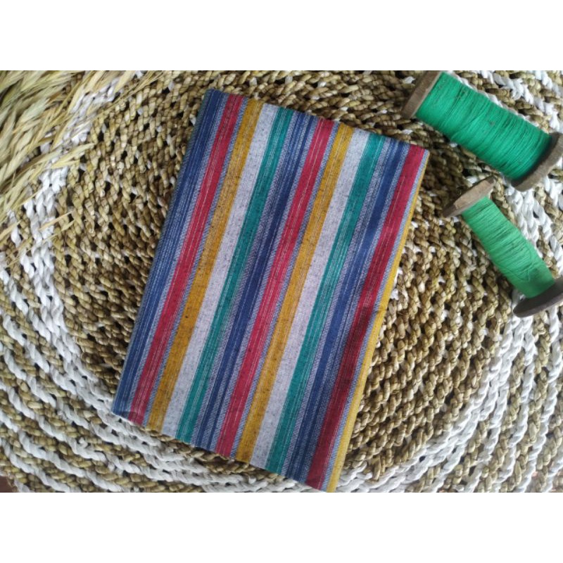 Kain lurik tenun modern halus motif pelangi 2m x 1m