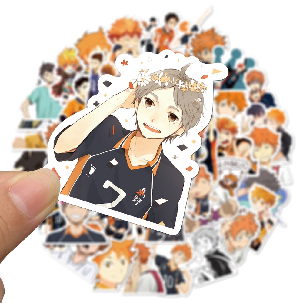 52pcs Haikyuu Waterproof Japanese Anime Stickers For Skateboarding Guitar Guitar Laptop Computers