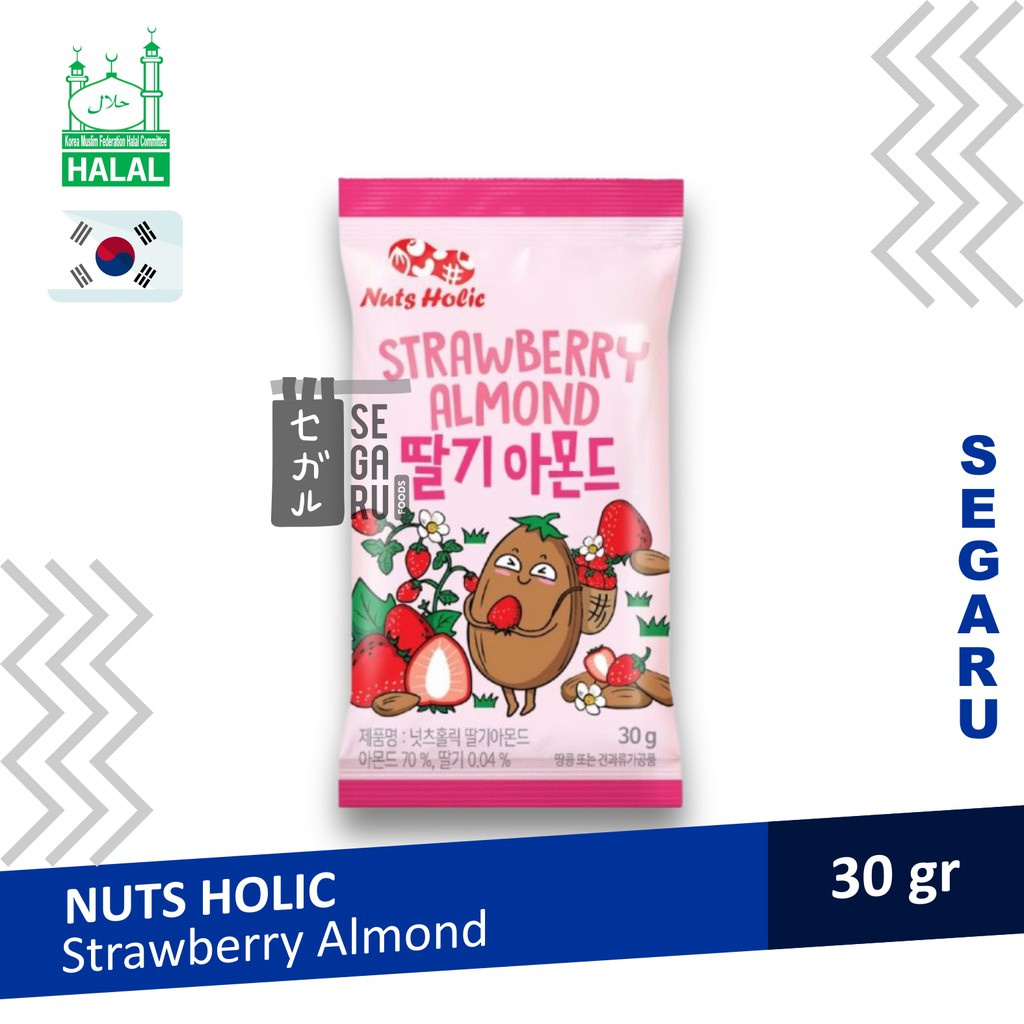 Nuts Holic Strawberry Almond | Snack Korea Kacang Almond Halal 30gr