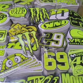 Stiker isi 50 pcs warna stabilo sticker  motor  helm mobil 