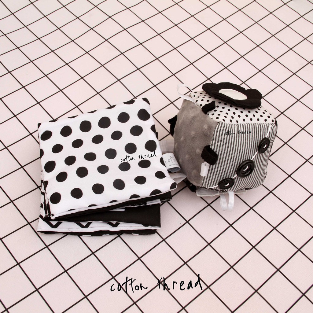 Bundle Sensory Block & Soft Book - Cotton Thread