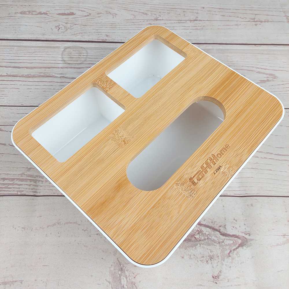 (100%BARANG ORI) TaffHOME Kotak Tisu Kayu Tissue Box 3 Grid - ZJ006