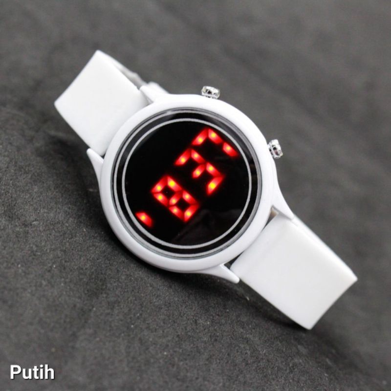 JAM TANGAN WANITA LED WATCH DIGITAL CONVEX RUBBER WARNA