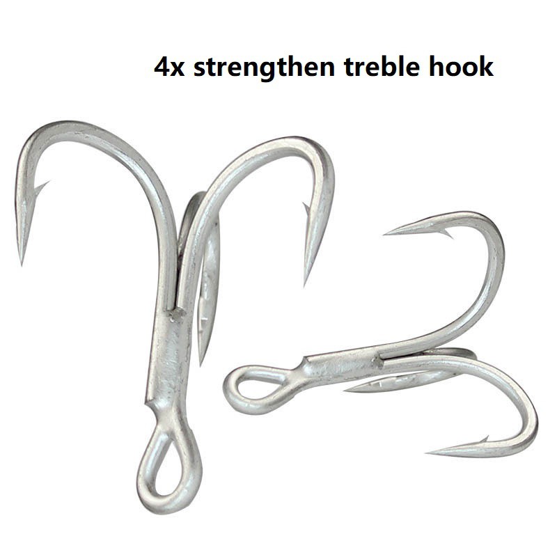 50Pcs Fishing Hook Strengthen Hooks Diperkuat Jangkar Ikan Treble Tiga Kait Memancing 4X Kali Memancing Garpu Tiga Cakar Kait