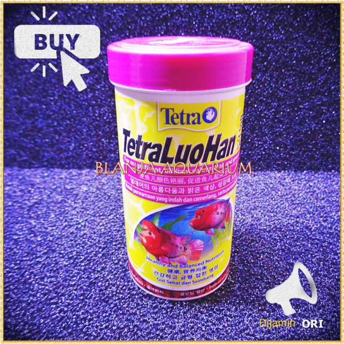 UNTUK SEMUA JENIS IKAN LOUHAN Tetra Louhan 86 gram/250ml Pelet Ikan Bisa COD Blanja Aquarium