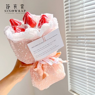 Image of thu nhỏ 1 lembar Tile / Tulle Salju mesh flower wrapping tissue 50x50cm #3