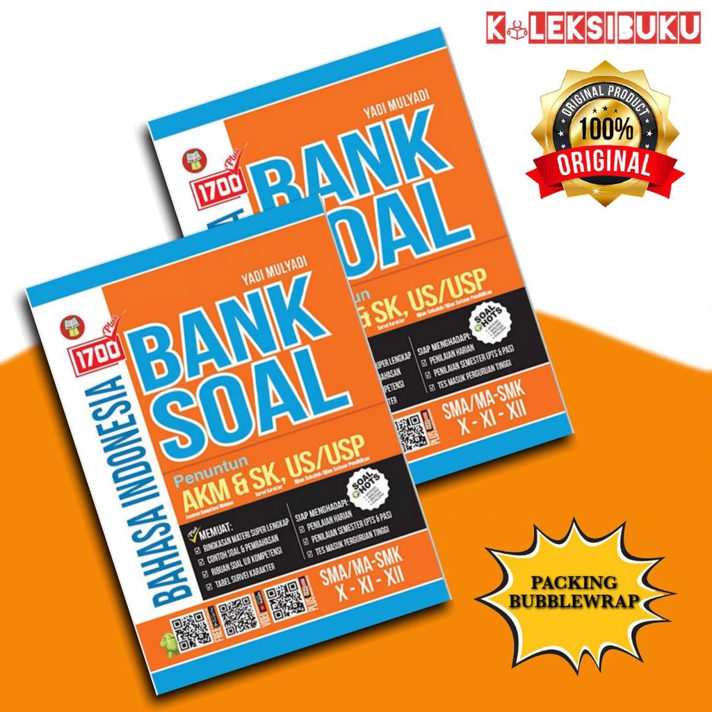 BANK SOAL 1700 SMA AKM&SK US/USP / MATEMATIKA/FISIKA/KIMIA/BIOLOGI/SEJARAH/GEOGRAFI/SOSIOLOGI/EKONOM-BAHASA INDONESIA