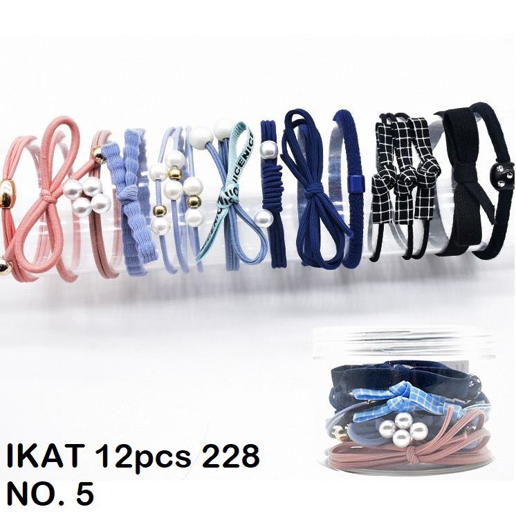 HC Ikat Rambut 12 Pcs KODE 228 Ikat Rambut Set Wanita Termasuk Tabung Kunciran Rambut Set-HC3048 MIX 4