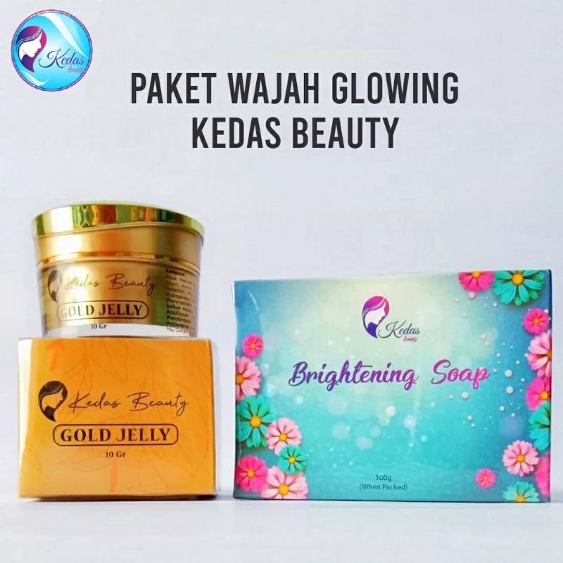 PAKET GLOWING SABUN + GOLD JELLY KEDAS BEAUTY RESELLER RESMI ORIGINAL 100%