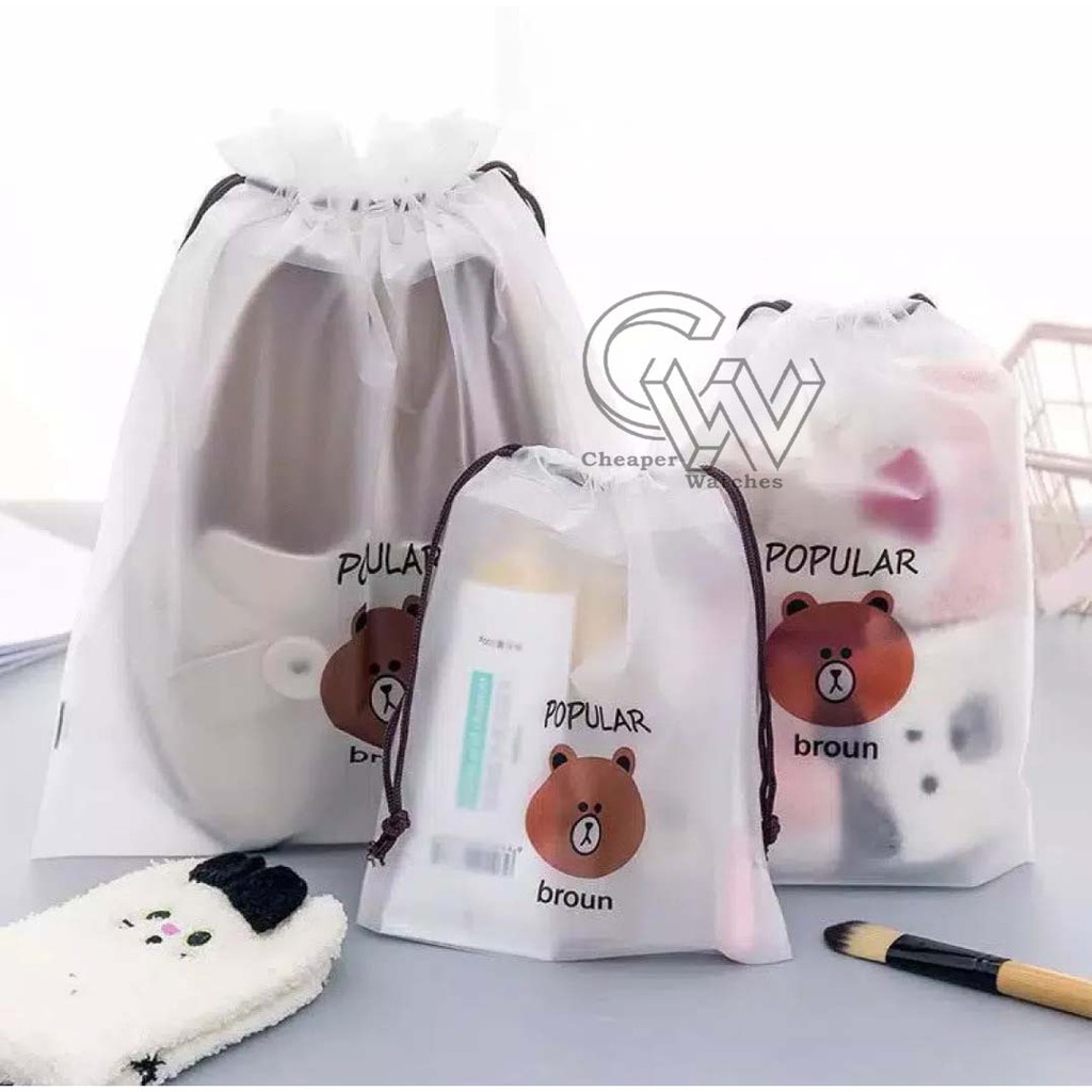 Cheaper-Tas Serut Kantong Tas Pouch Organizer Waterproof Serbaguna Tas Tempat Kosmetik Travel