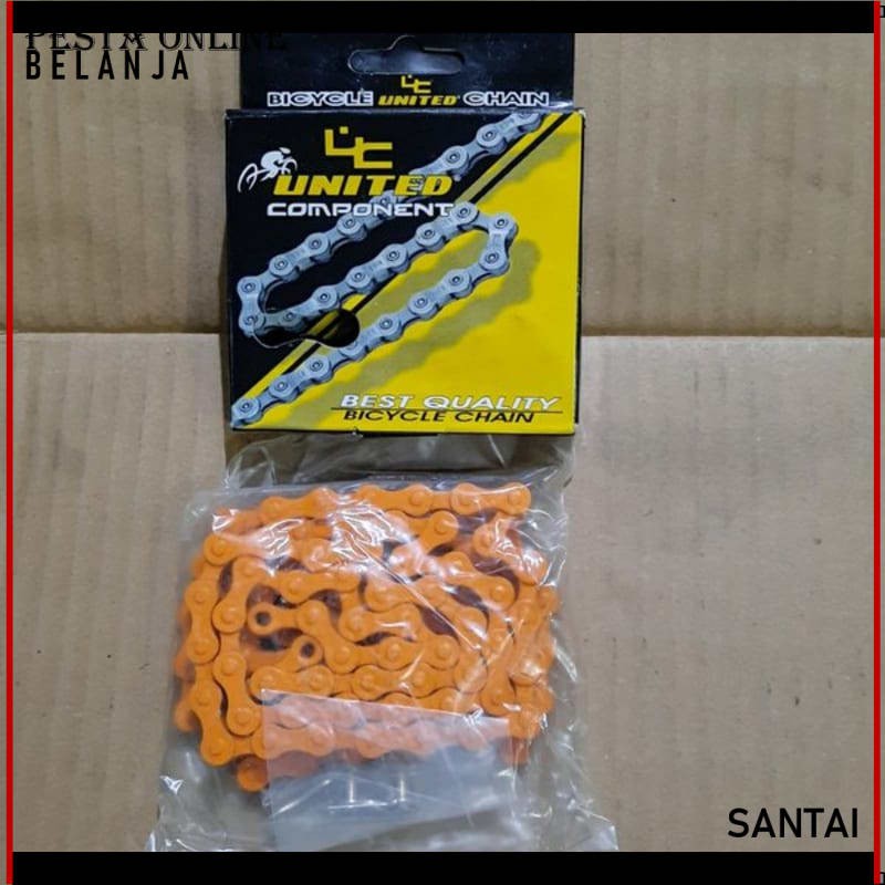 RANTAI BMX UNITED 114L ORANGE SEPEDA Buruan santuy