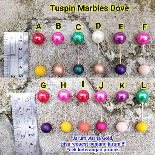 Tuspin Marbles Dove Warna Warni Aksesoris Bros Hijab