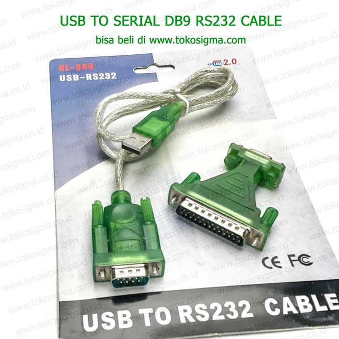 Converter Usb To Serial Db-9 Rs232 With Db-25 Male