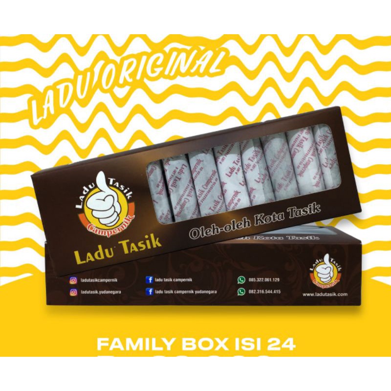 

Ladu Tasik Campernik ladu ketan hitam kue basah tradisional manis legit oleh-oleh khas Tasik FAMILY BOX (ISI 24)