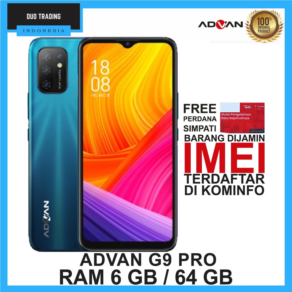 PROMO ADVAN G9 PRO 6/64 RAM 6GB ROM 64GB GARANSI RESMI (Bisa COD)