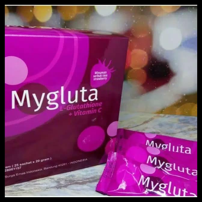 

DISKON TERBATAS !!! MYGLUTA MINUMAN KESEHATAN SERBUK GLUTATHIONE ISI 25 FREE 2 SACHET ASLI TERLARIS