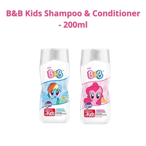 B&amp;B kids shampoo dan conditioner pony pink / pony blue 200ml