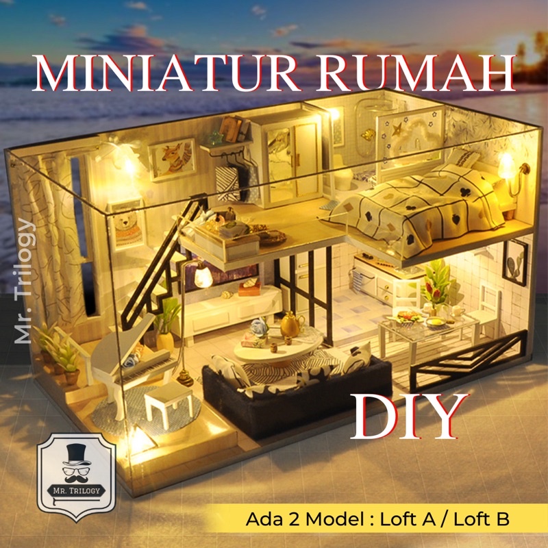 DIY Miniatur Rumah Kamar Mewah 3D Puzzle Mainan Boneka Mini House