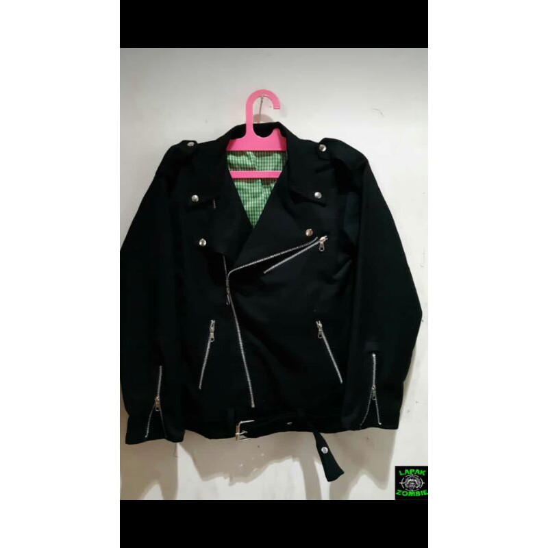 JACKET DOBEL KERAH PANJANG JACKET RAMONES FULL SLETING JACKET PUNK JACKET ATASAN